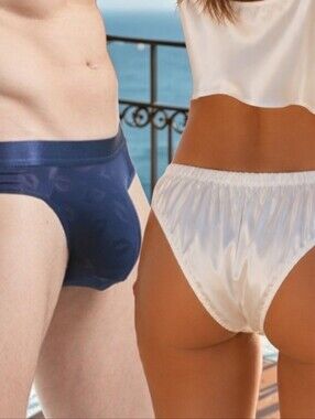 Mens Brief Underwear & Silk Brief Panty - Set